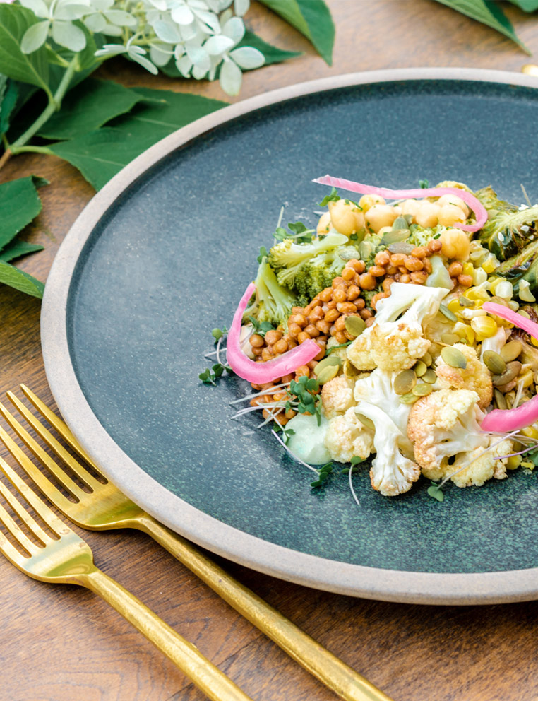 Kale salad on plate